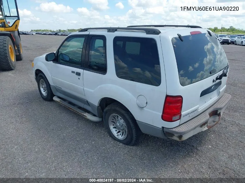 2001 Ford Explorer Sport VIN: 1FMYU60E61UA90220 Lot: 40024197