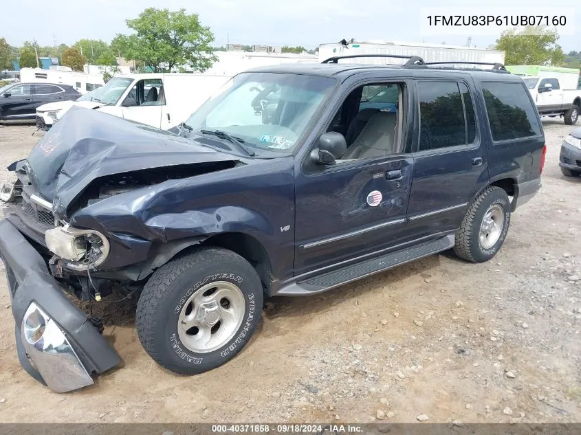 2001 Ford Explorer Xlt VIN: 1FMZU83P61UB07160 Lot: 40371858