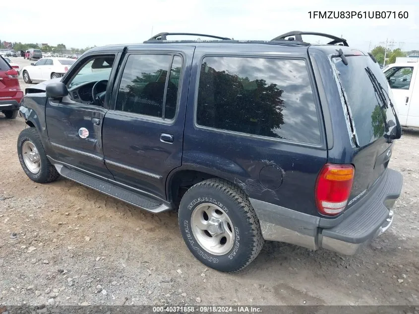 2001 Ford Explorer Xlt VIN: 1FMZU83P61UB07160 Lot: 40371858