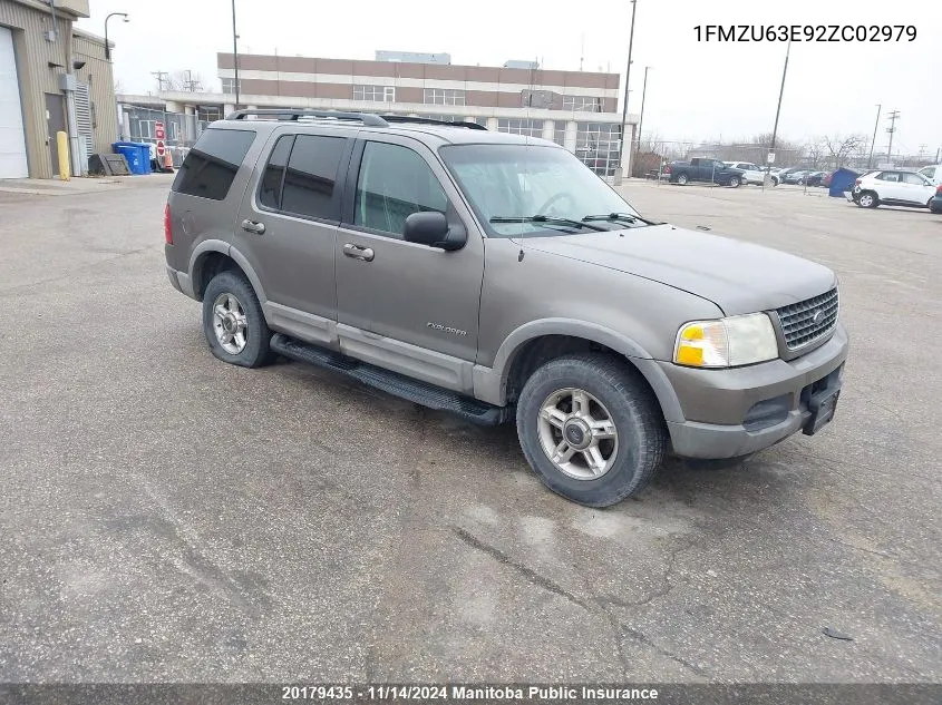 2002 Ford Explorer Xlt VIN: 1FMZU63E92ZC02979 Lot: 20179435