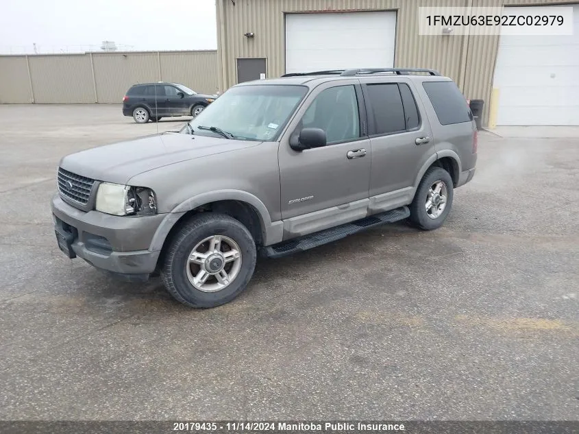 2002 Ford Explorer Xlt VIN: 1FMZU63E92ZC02979 Lot: 20179435