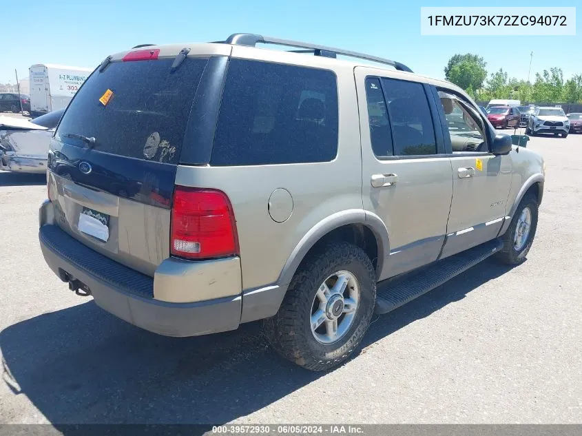 2002 Ford Explorer Xlt VIN: 1FMZU73K72ZC94072 Lot: 40532737