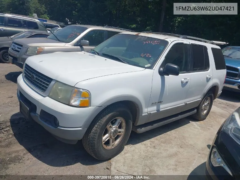 2002 Ford Explorer Xlt VIN: 1FMZU63W62UD47421 Lot: 39720815