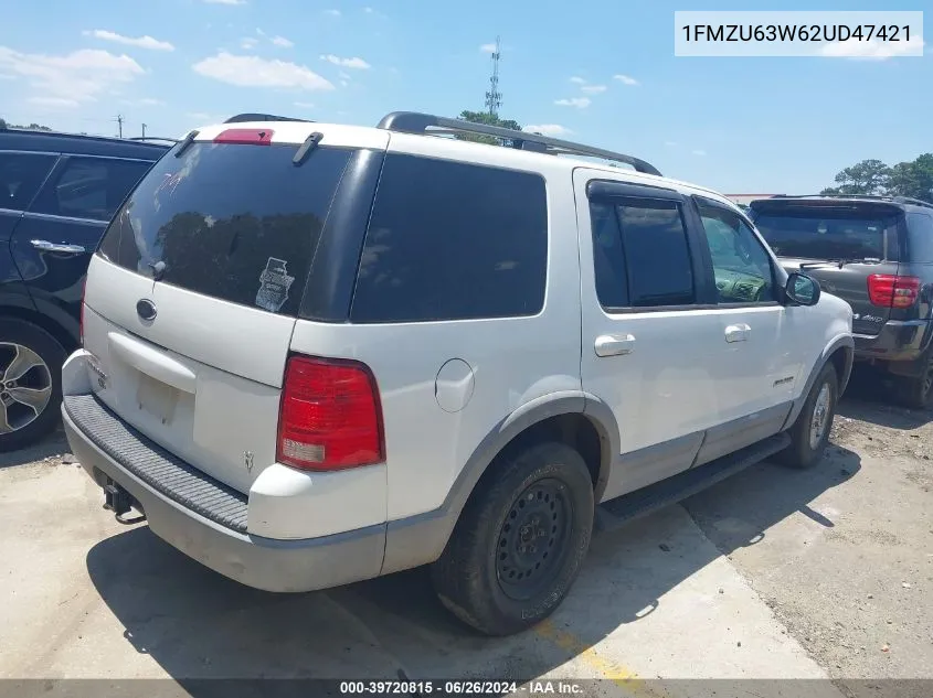 2002 Ford Explorer Xlt VIN: 1FMZU63W62UD47421 Lot: 39720815