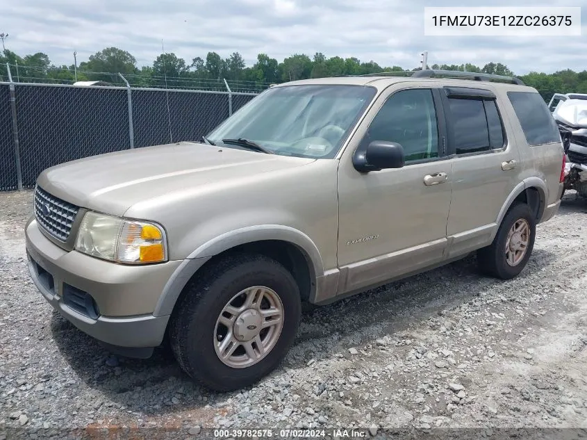 2002 Ford Explorer Xlt VIN: 1FMZU73E12ZC26375 Lot: 39782575