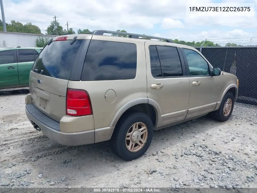 2002 Ford Explorer Xlt VIN: 1FMZU73E12ZC26375 Lot: 39782575