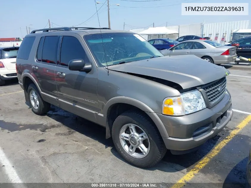 2002 Ford Explorer Xlt VIN: 1FMZU73E02ZA39631 Lot: 39811318