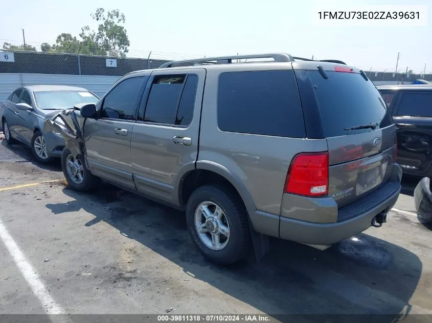 2002 Ford Explorer Xlt VIN: 1FMZU73E02ZA39631 Lot: 39811318