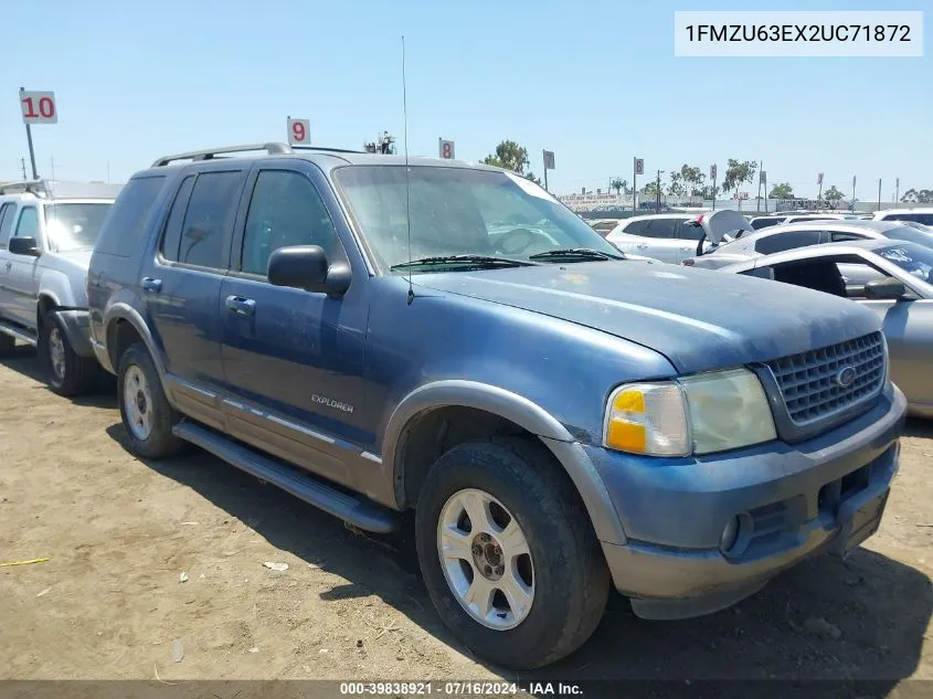 2002 Ford Explorer Xlt VIN: 1FMZU63EX2UC71872 Lot: 39838921