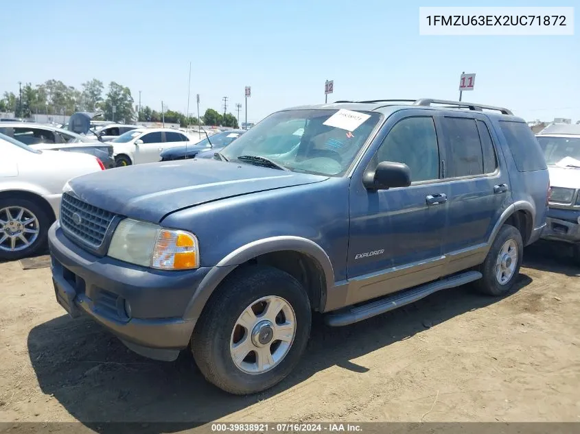 2002 Ford Explorer Xlt VIN: 1FMZU63EX2UC71872 Lot: 39838921