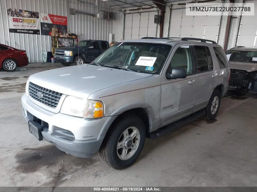 2002 Ford Explorer Xlt VIN: 1FMZU73E22UC27788 Lot: 40054021