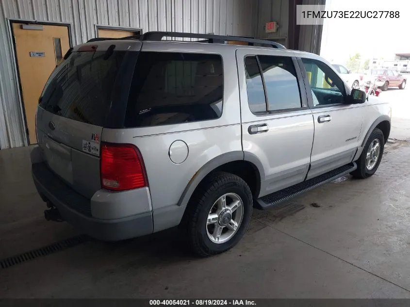 2002 Ford Explorer Xlt VIN: 1FMZU73E22UC27788 Lot: 40054021