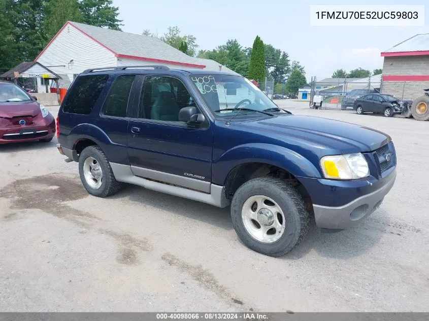 2002 Ford Explorer Sport VIN: 1FMZU70E52UC59803 Lot: 40098066