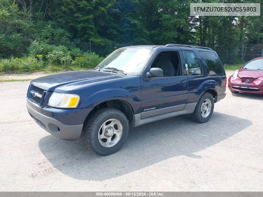 2002 Ford Explorer Sport VIN: 1FMZU70E52UC59803 Lot: 40098066