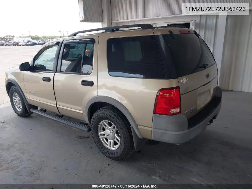 2002 Ford Explorer Xls VIN: 1FMZU72E72UB62423 Lot: 40128747