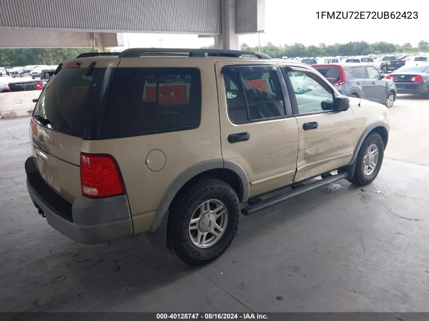 2002 Ford Explorer Xls VIN: 1FMZU72E72UB62423 Lot: 40128747