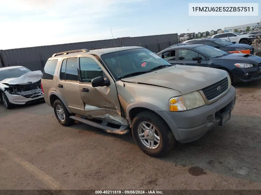 2002 Ford Explorer Xls VIN: 1FMZU62E52ZB57511 Lot: 40211519