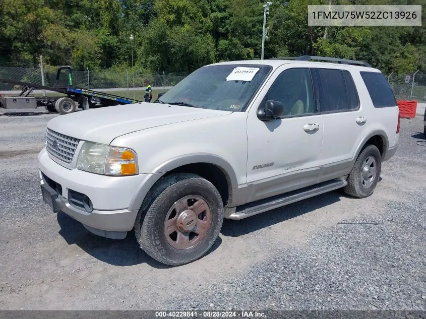 2002 Ford Explorer Limited VIN: 1FMZU75W52ZC13926 Lot: 40229841