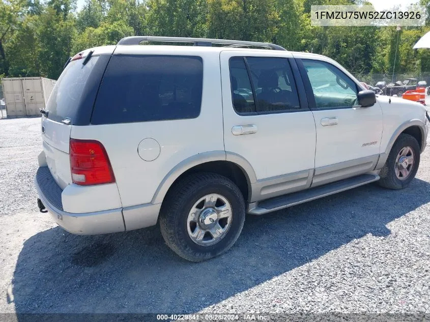 2002 Ford Explorer Limited VIN: 1FMZU75W52ZC13926 Lot: 40229841