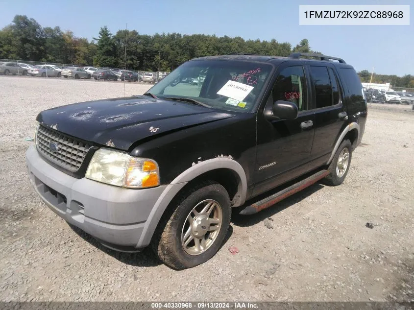 2002 Ford Explorer Xls VIN: 1FMZU72K92ZC88968 Lot: 40330968