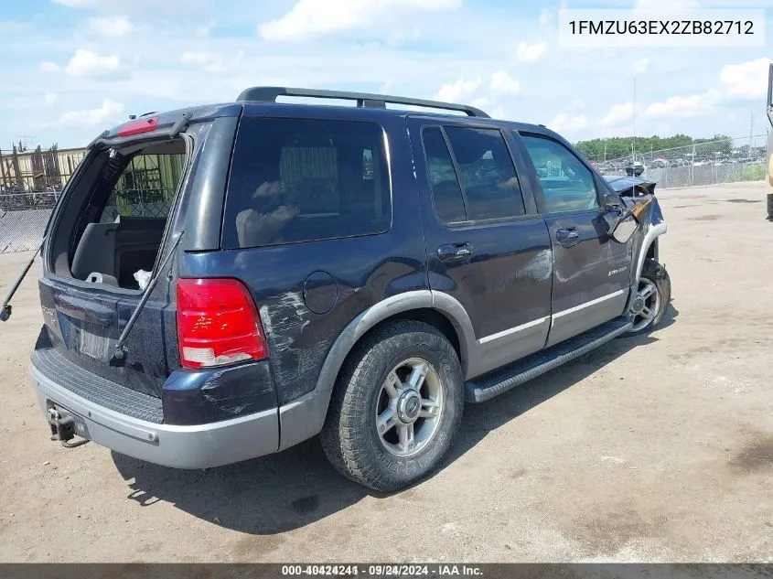 2002 Ford Explorer Xlt VIN: 1FMZU63EX2ZB82712 Lot: 40424241