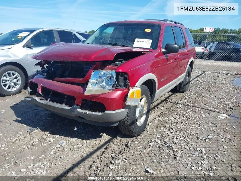 2002 Ford Explorer Xlt VIN: 1FMZU63E82ZB25134 Lot: 40481019