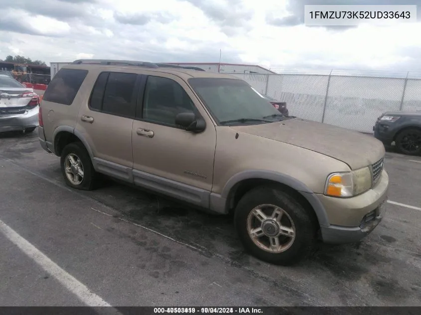 2002 Ford Explorer Xlt VIN: 1FMZU73K52UD33643 Lot: 40503419