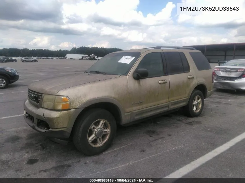 2002 Ford Explorer Xlt VIN: 1FMZU73K52UD33643 Lot: 40503419