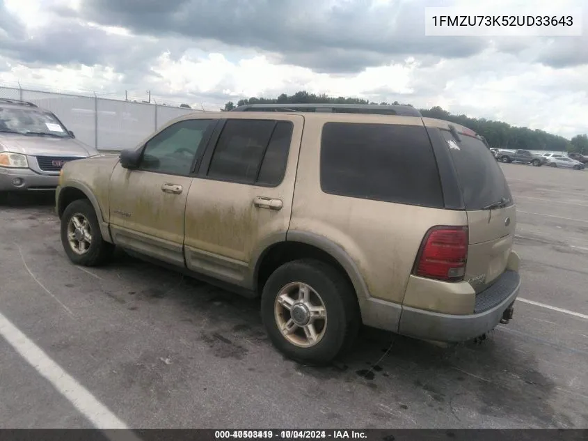 2002 Ford Explorer Xlt VIN: 1FMZU73K52UD33643 Lot: 40503419