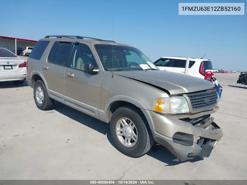 2002 Ford Explorer Xlt VIN: 1FMZU63E12ZB52160 Lot: 40595404