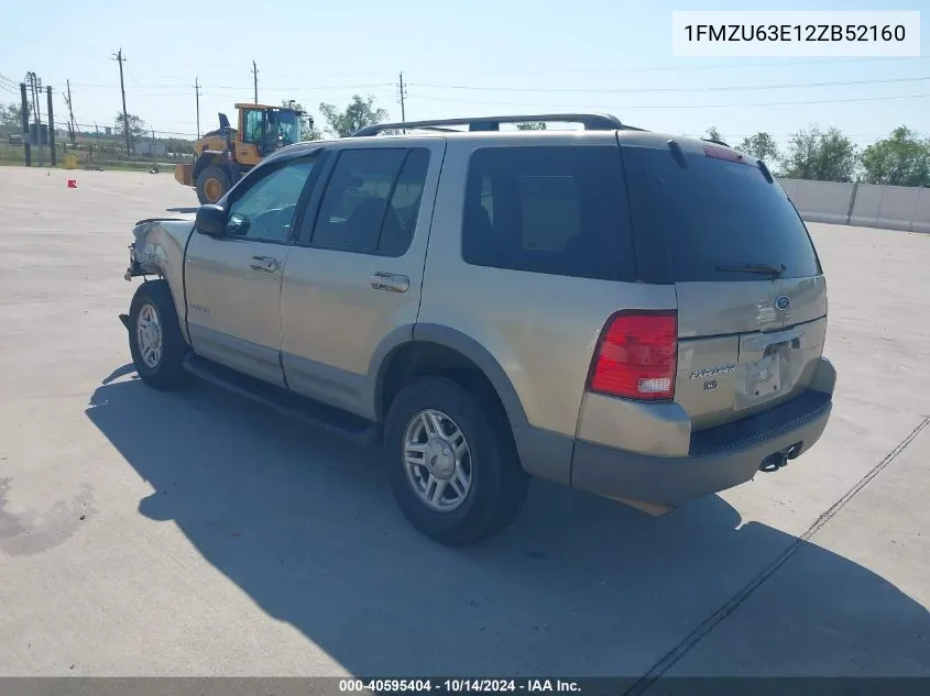 2002 Ford Explorer Xlt VIN: 1FMZU63E12ZB52160 Lot: 40595404