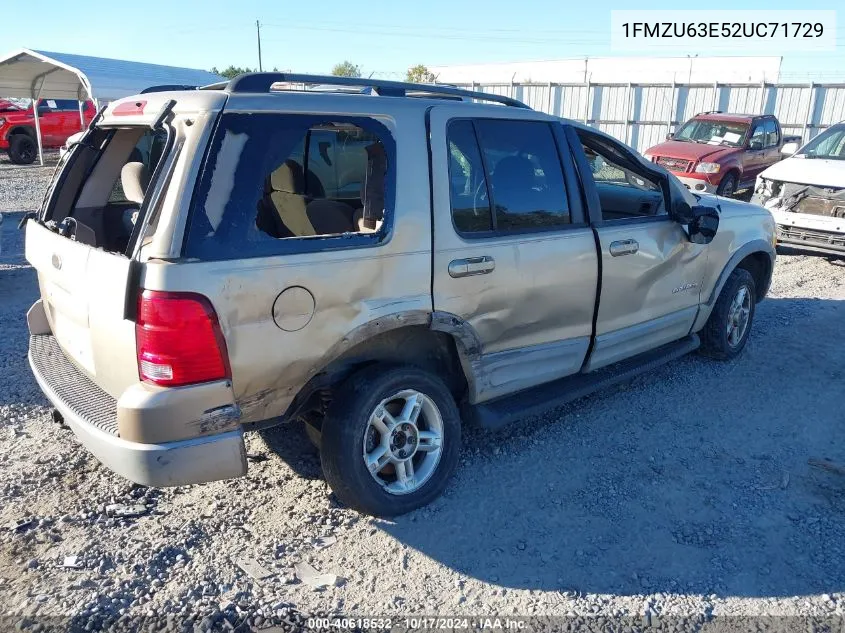 2002 Ford Explorer Xlt VIN: 1FMZU63E52UC71729 Lot: 40618532