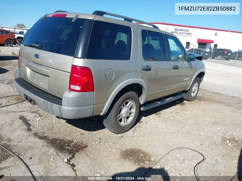 2002 Ford Explorer Xls VIN: 1FMZU72E82ZB50882 Lot: 40623104