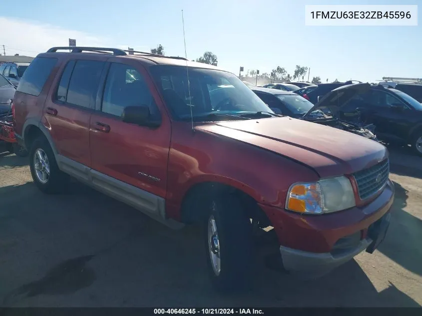 2002 Ford Explorer Xlt VIN: 1FMZU63E32ZB45596 Lot: 40646245