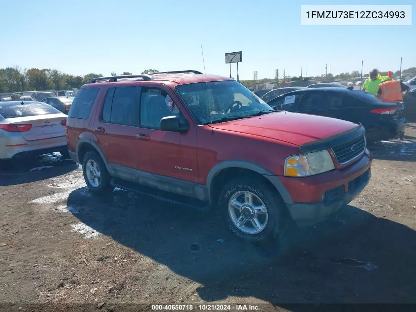 2002 Ford Explorer Xlt VIN: 1FMZU73E12ZC34993 Lot: 40650718