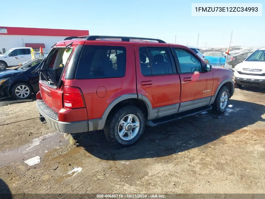 2002 Ford Explorer Xlt VIN: 1FMZU73E12ZC34993 Lot: 40650718