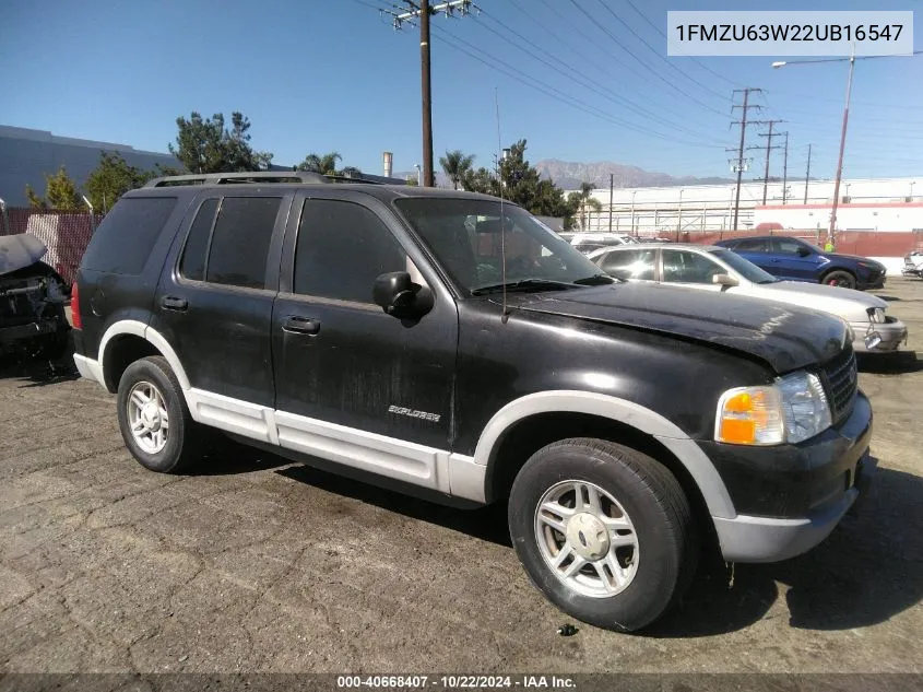 2002 Ford Explorer Xlt VIN: 1FMZU63W22UB16547 Lot: 40668407