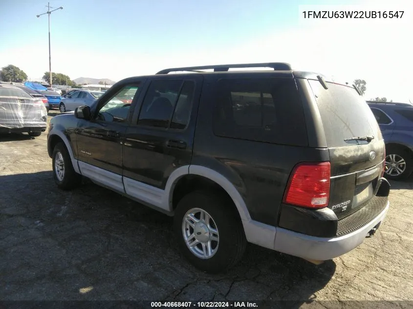 2002 Ford Explorer Xlt VIN: 1FMZU63W22UB16547 Lot: 40668407