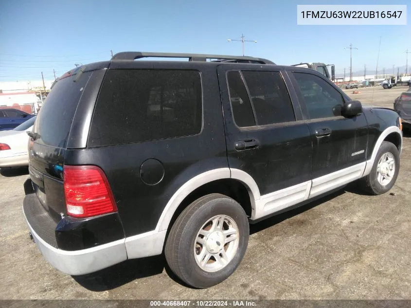 2002 Ford Explorer Xlt VIN: 1FMZU63W22UB16547 Lot: 40668407