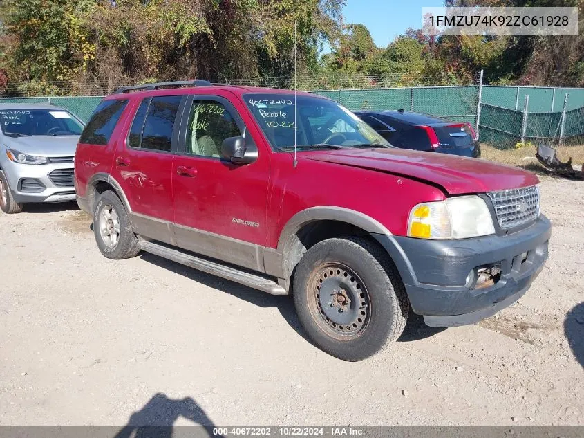 2002 Ford Explorer Eddie Bauer VIN: 1FMZU74K92ZC61928 Lot: 40672202