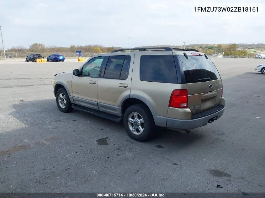 2002 Ford Explorer Xlt VIN: 1FMZU73W02ZB18161 Lot: 40715714