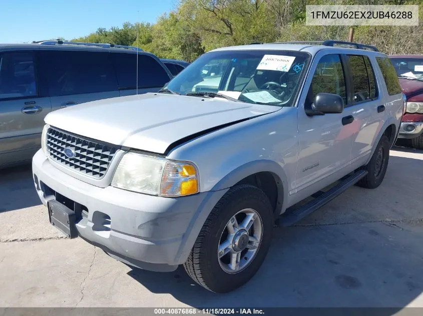 2002 Ford Explorer Xls VIN: 1FMZU62EX2UB46288 Lot: 40876868