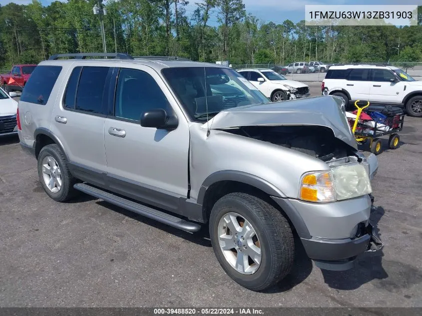 2003 Ford Explorer Nbx/Xlt VIN: 1FMZU63W13ZB31903 Lot: 39488520