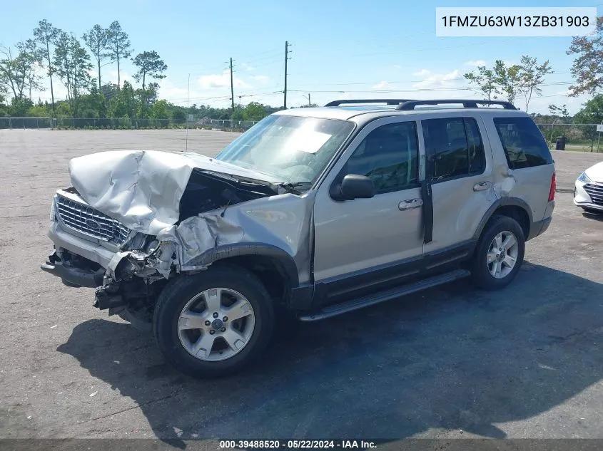 2003 Ford Explorer Nbx/Xlt VIN: 1FMZU63W13ZB31903 Lot: 39488520