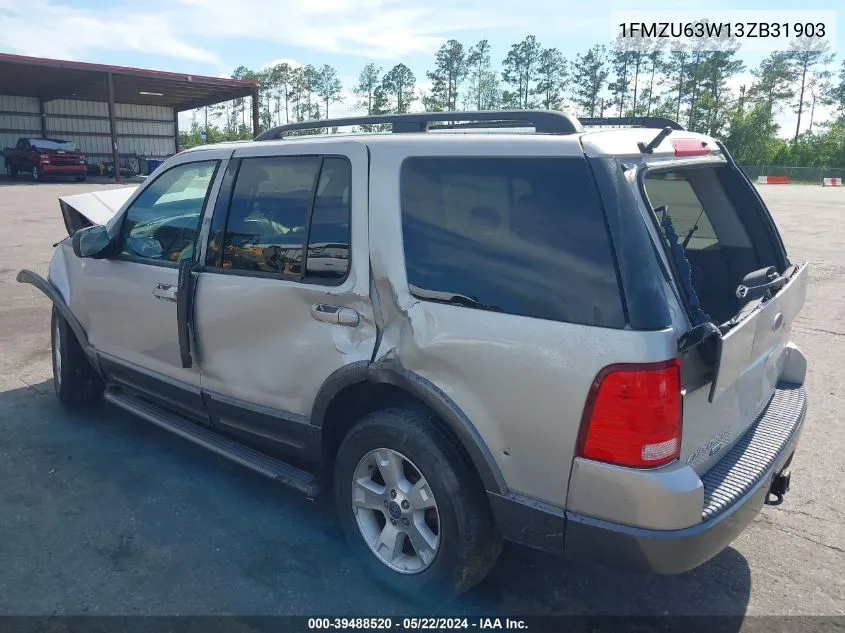 2003 Ford Explorer Nbx/Xlt VIN: 1FMZU63W13ZB31903 Lot: 39488520