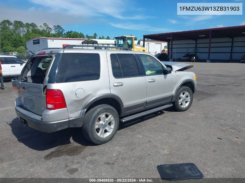 2003 Ford Explorer Nbx/Xlt VIN: 1FMZU63W13ZB31903 Lot: 39488520