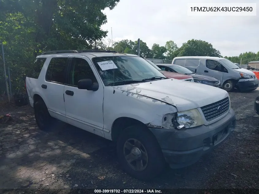 2003 Ford Explorer Xls VIN: 1FMZU62K43UC29450 Lot: 39919702