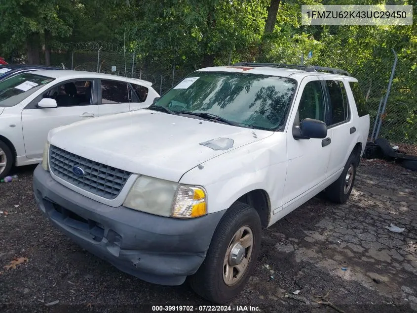 2003 Ford Explorer Xls VIN: 1FMZU62K43UC29450 Lot: 39919702