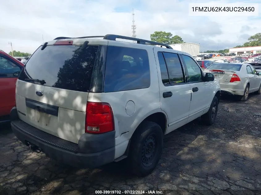 2003 Ford Explorer Xls VIN: 1FMZU62K43UC29450 Lot: 39919702