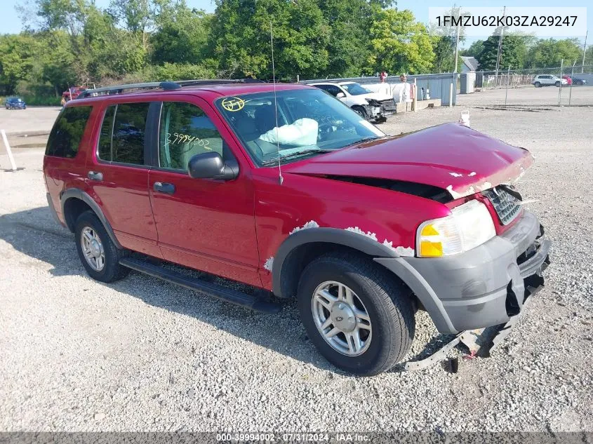 2003 Ford Explorer Xls VIN: 1FMZU62K03ZA29247 Lot: 39994002